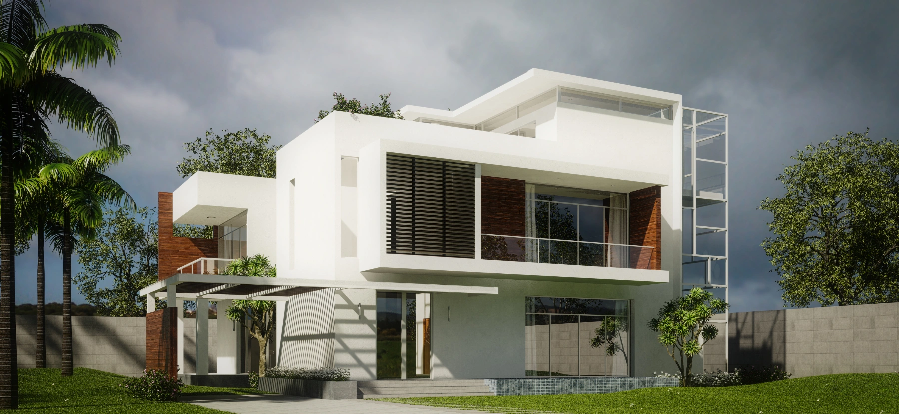 Modern villa renovation project in Dubai showcasing contemporary exterior design